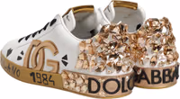 White Gold Crystal Portofino Sneakers Shoes 4