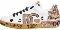 White Gold Crystal Portofino Sneakers Shoes 5