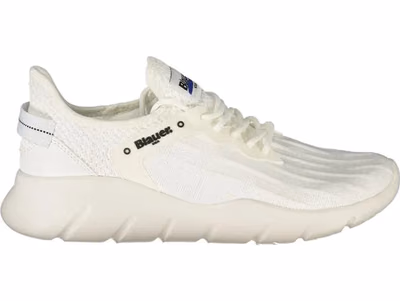 White Polyester Men's Sneaker