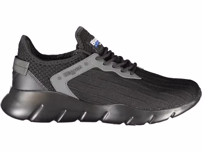 Black Polyester Men Sneaker
