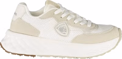 White Polyurethane Women Sneaker