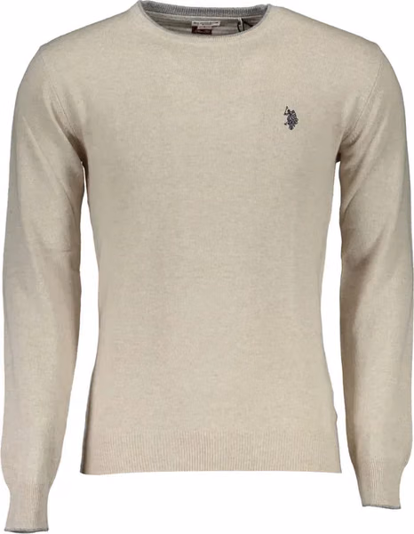 Beige Wool Men's Sweater