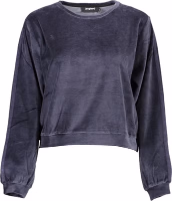 Blue Cotton Women Sweater
