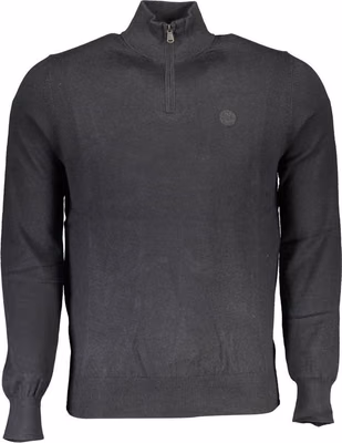 Black Cotton Men's Sweater