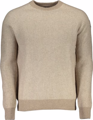 Beige Wool Men Sweater