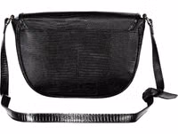 Black Polyurethane Women's Shoulder Bag 2
