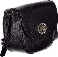 Black Polyurethane Women's Shoulder Bag 3