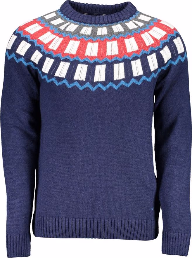 Blue Wool Men Sweater