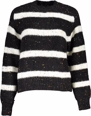 Black Acrylic Women Sweater Turtleneck