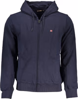 Blue Cotton Men Sweater with Hood 1