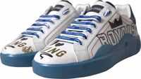 Blue White Printed Portofino Melt Sneakers 2