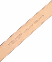 Metallic Leather Silver Tone Logo Buckle Belt 4