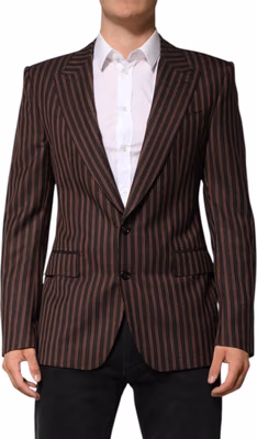 Dark Gray Stripe Single Breasted Blazer