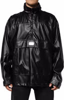 Black Polyester Logo Plaque Bomber Jacket 1