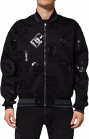 Black Wool Logo DG Mania Men Bomber Jacket 1
