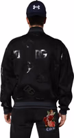 Black Wool Logo DG Mania Men Bomber Jacket 3