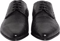 Black Exotic Leather Lace Up Derby Shoes 1