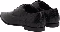 Black Exotic Leather Lace Up Derby Shoes 4