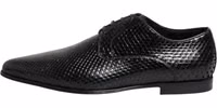 Black Exotic Leather Lace Up Derby Shoes 5