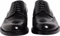 Black Leather Derby Wingtip Formal Shoes 1
