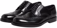 Black Leather Derby Wingtip Formal Shoes 3