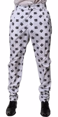 White Logo Cotton Skinny Denim Trouser Pants