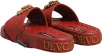 Red Devotion Matelassé Leather Slides Shoes 4