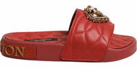 Red Devotion Matelassé Leather Slides Shoes 5