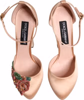 Pink Block Heels Ankle Strap Sandals Shoes 2