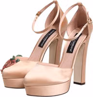 Pink Block Heels Ankle Strap Sandals Shoes 3