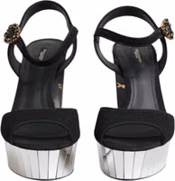 Black Crystal Ankle Strap Keira Sandal Shoes 1