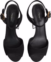 Black Crystal Ankle Strap Keira Sandal Shoes 2
