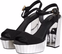 Black Crystal Ankle Strap Keira Sandal Shoes 3
