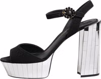 Black Crystal Ankle Strap Keira Sandal Shoes 5