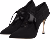 Black Lace Up Stiletto Heels Pumps Shoes 3