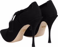 Black Lace Up Stiletto Heels Pumps Shoes 4