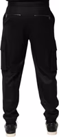 Solid Black Cargo Jogger Men Sweatpants Pants 3