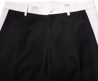 Black White Stripe Wool Men Trouser Pants 1