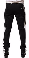 Black White Stripe Wool Men Trouser Pants 4