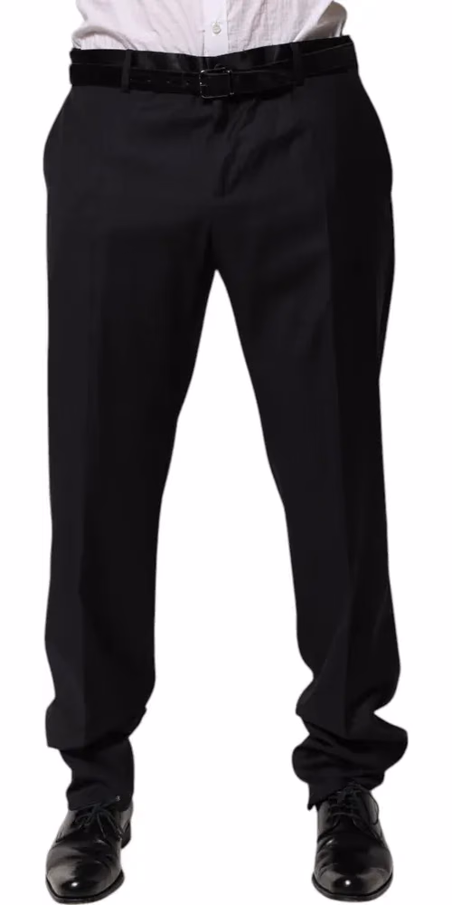 Black Wool Men Formal Dress Trouser Pants