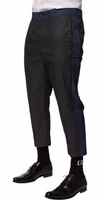Gray Blue Cotton 3/4 Chinos Crop Trouser Pants 2