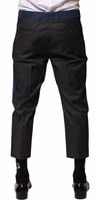 Gray Blue Cotton 3/4 Chinos Crop Trouser Pants 3