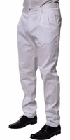 White Cotton Dress Slim Formal Trouser Pants 2
