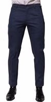Blue Cotton Tapered Men Formal Trousers Pants 1