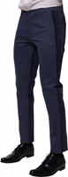 Blue Cotton Tapered Men Formal Trousers Pants 2