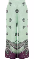 Green Silk Casual Pants 1