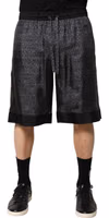 Gray Black Silk DG Logo Men Bermuda Shorts 1