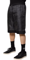 Gray Black Silk DG Logo Men Bermuda Shorts 2