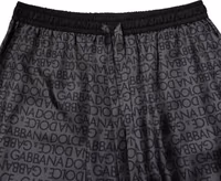 Gray Black Silk DG Logo Men Bermuda Shorts 4