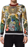 Tropical Heart Crown Silk Pullover Sweater 1